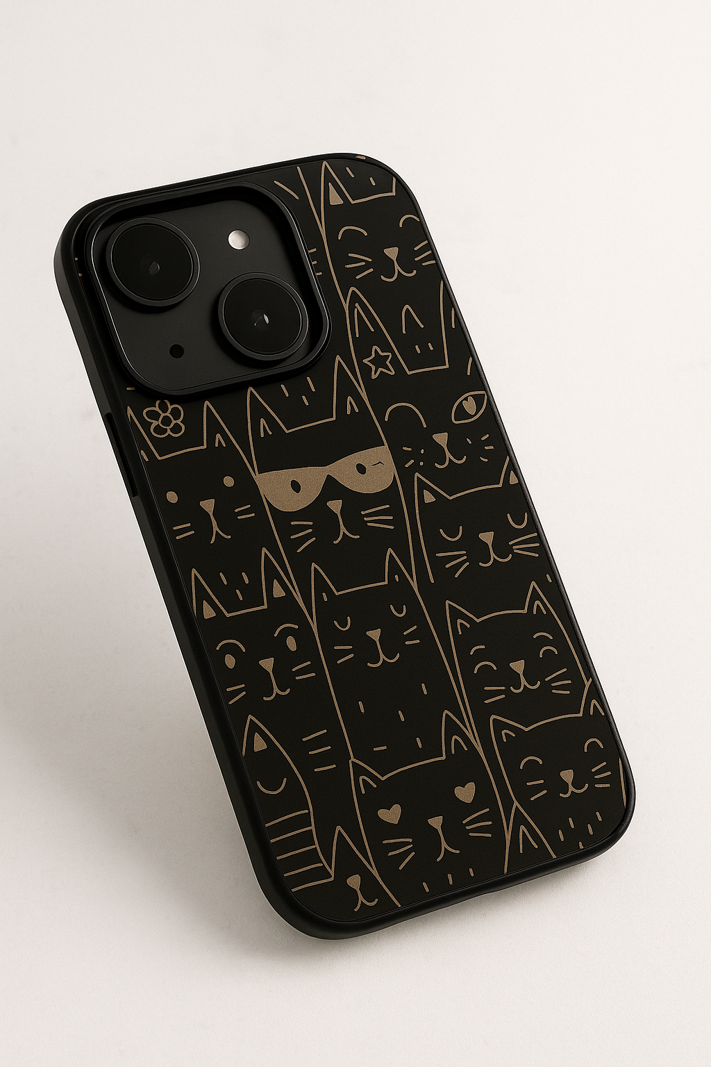 Meow You Too Premium Glass Back Cover For iPhone 11,12,13,14,15,16 Models
