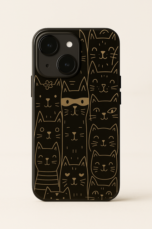Meow You Too Premium Glass Back Cover For iPhone 11,12,13,14,15,16 Models