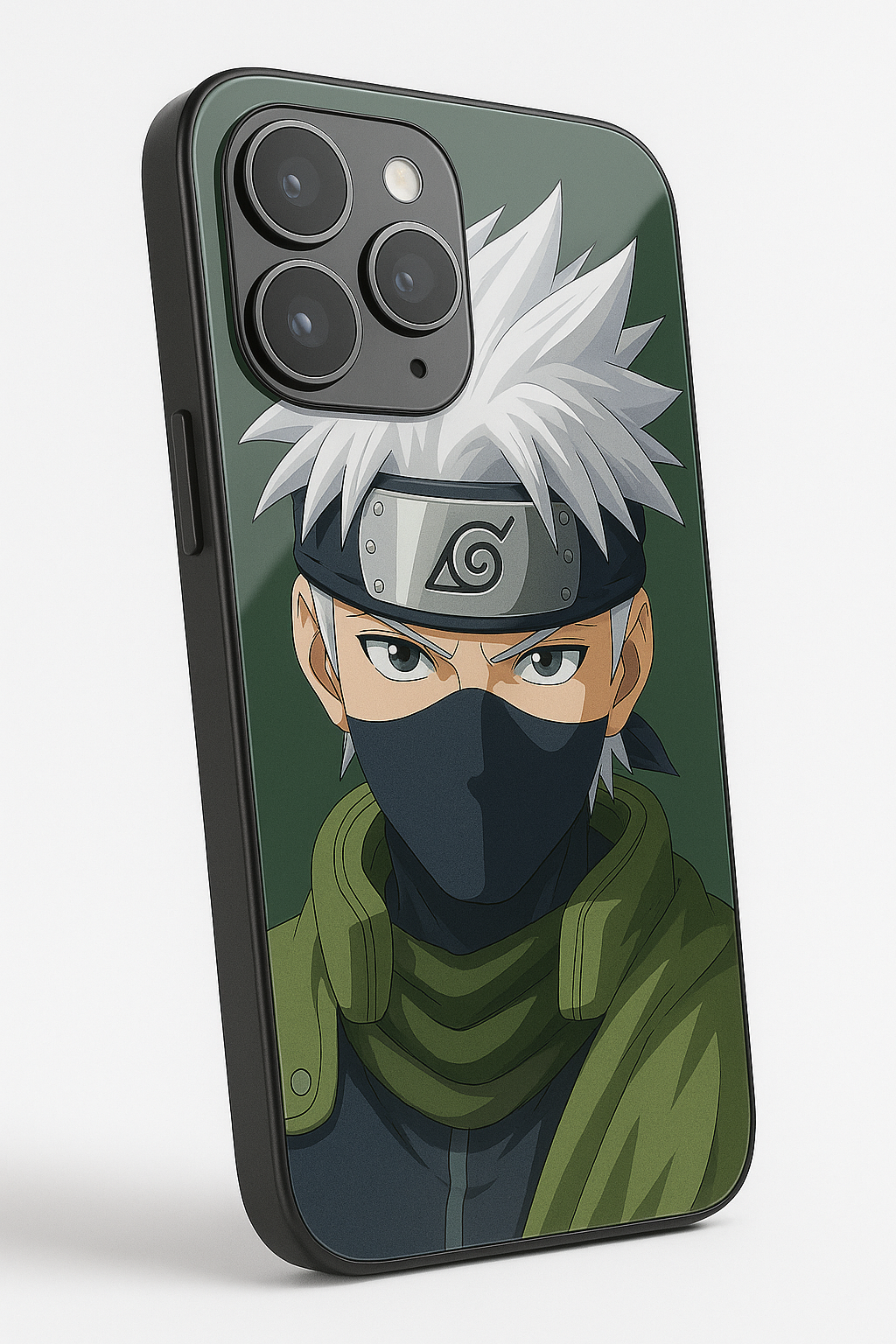 Kakashi Focussed Premium Glass Back Cover For iPhone 11,12,13,14,15,16 Models
