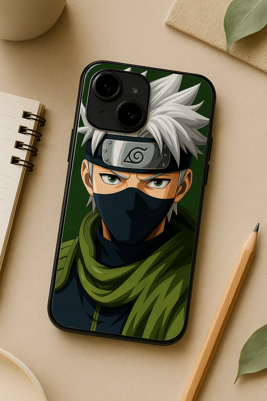Kakashi Focussed Premium Glass Back Cover For iPhone 11,12,13,14,15,16 Models