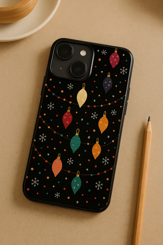 Cute Aesthetic Lights Premium Glass Back Cover For iPhone 11,12,13,14,15,16 Models