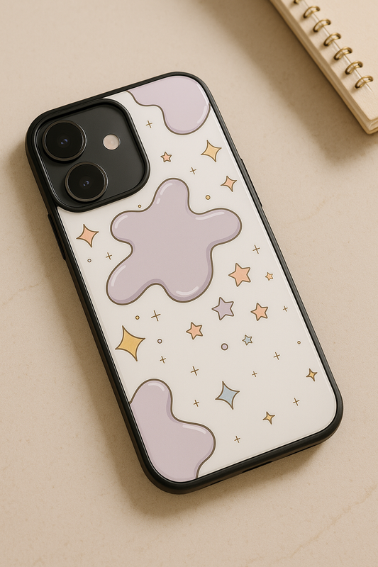 Starry Splash Premium Glass Back Cover For iPhone 11,12,13,14,15,16 Models