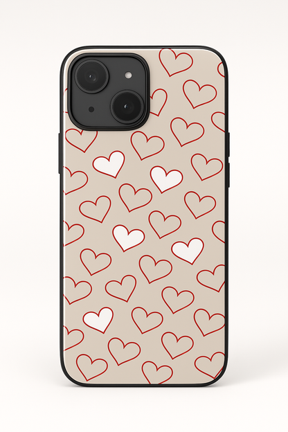 Puzzled Hearts Premium Glass Back Cover For iPhone 11,12,13,14,15,16 Models