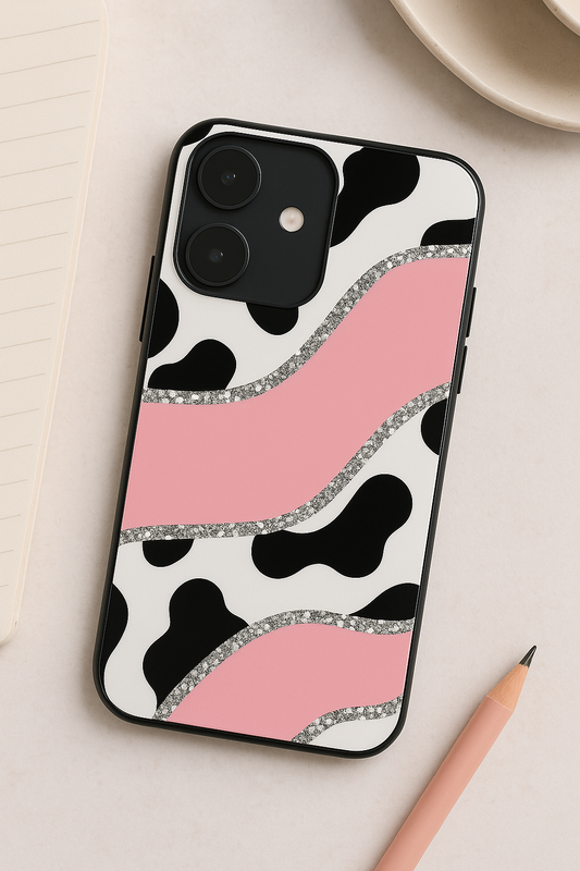 Pink Love Premium Glass Back Cover For iPhone 11,12,13,14,15,16 Models