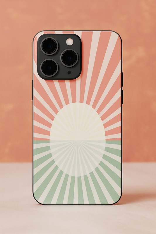 Sunburst Glow Premium Glass Back Cover For iPhone 11,12,13,14,15,16,17 Models