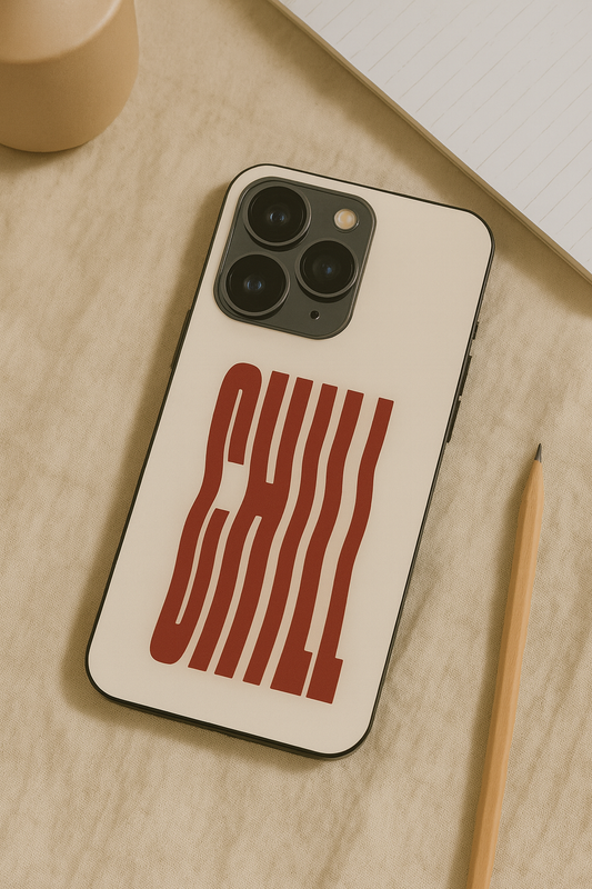 Stay Chill Premium Glass Back Cover For iPhone 11,12,13,14,15,16,17 Models