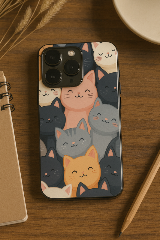 Meow Mix Premium Glass Back Cover For iPhone 11,12,13,14,15,16,17 Models