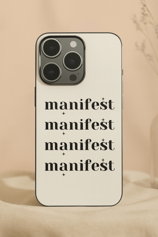 Manifest Magic Premium Glass Back Cover For iPhone 11,12,13,14,15,16,17 Models