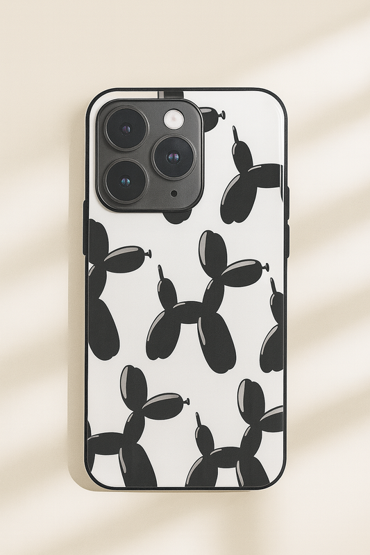 Pop Art Pup Premium Glass Back Cover For iPhone 11,12,13,14,15,16,17 Models