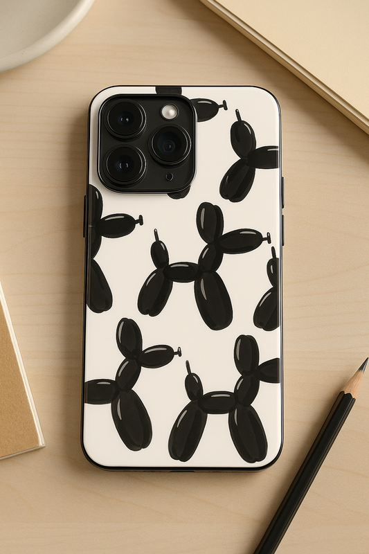 Pop Art Pup Premium Glass Back Cover For iPhone 11,12,13,14,15,16,17 Models