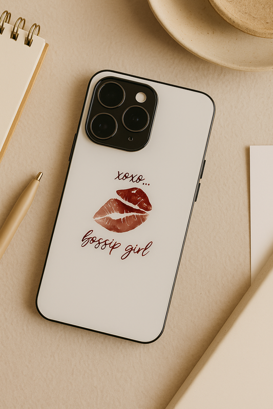 The Gossip Kiss Premium Glass Back Cover For iPhone 11,12,13,14,15,16,17 Models