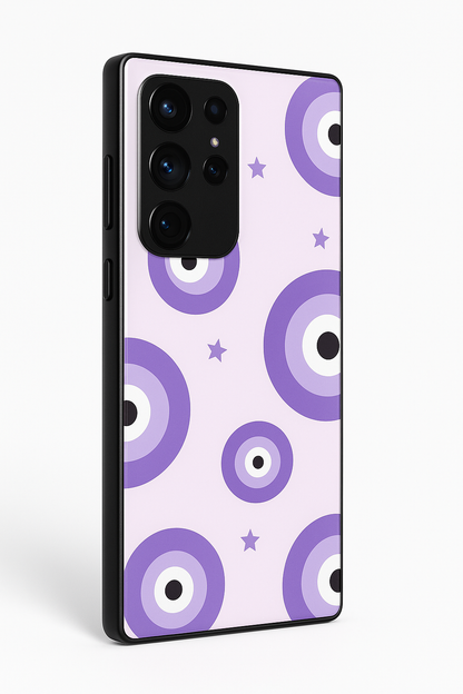 Eye Of Protection in purple Premium Glass Back Cover For Galaxy S22, S23, S24, S25 Models