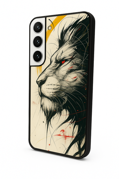 Fierce-full Lion Premium Glass Back Cover For Galaxy S22, S23, S24, S25 Models