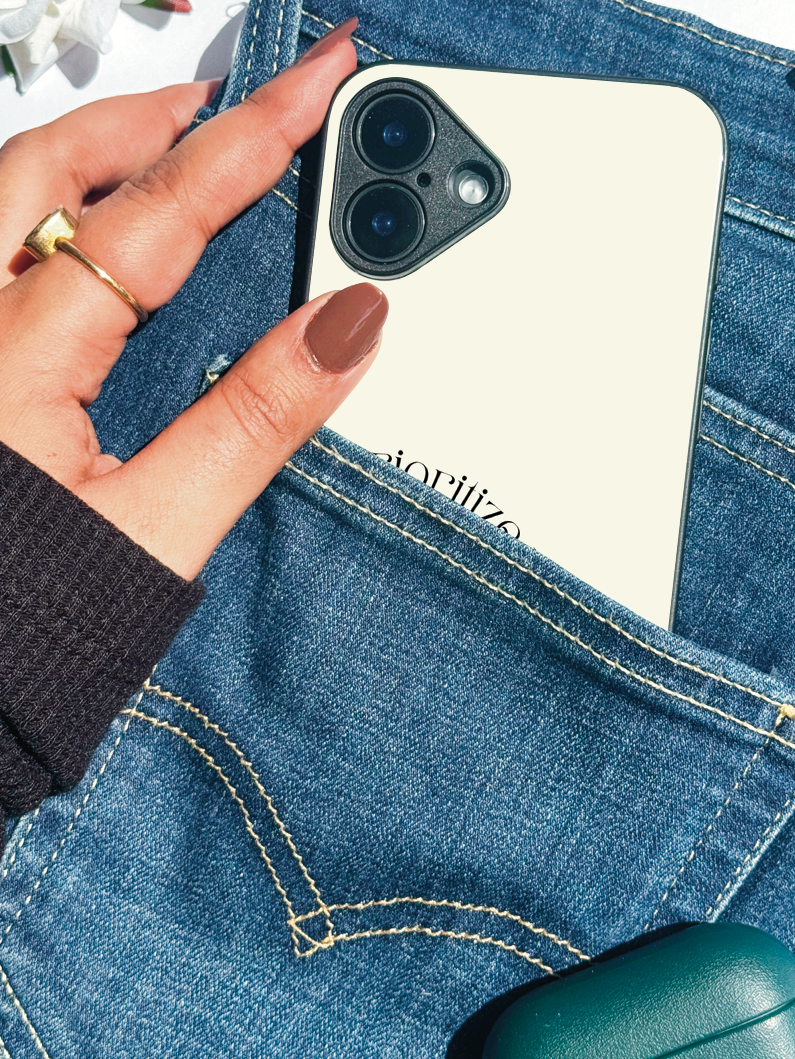 Self First Premium Glass Back Cover For iPhone 11,12,13,14,15,16,17 Models