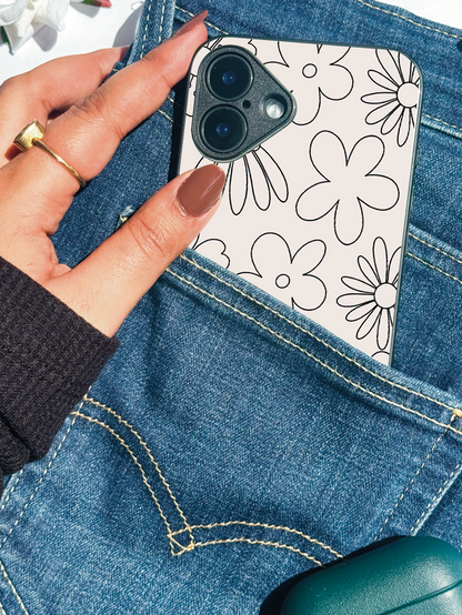 Outline Garden Premium Glass Back Cover For iPhone 11,12,13,14,15,16,17 Models