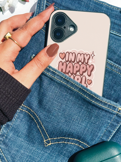 Happy Girl Era Premium Glass Back Cover For iPhone 11,12,13,14,15,16 Models