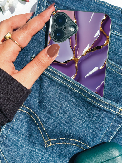 Amethyst Glaze Premium Glass Back Cover For iPhone 11,12,13,14,15,16 Models