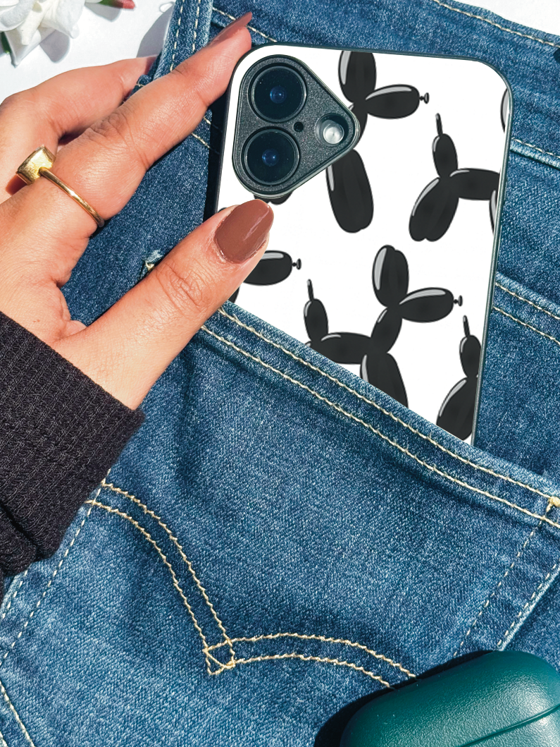 Pop Art Pup Premium Glass Back Cover For iPhone 11,12,13,14,15,16 Models