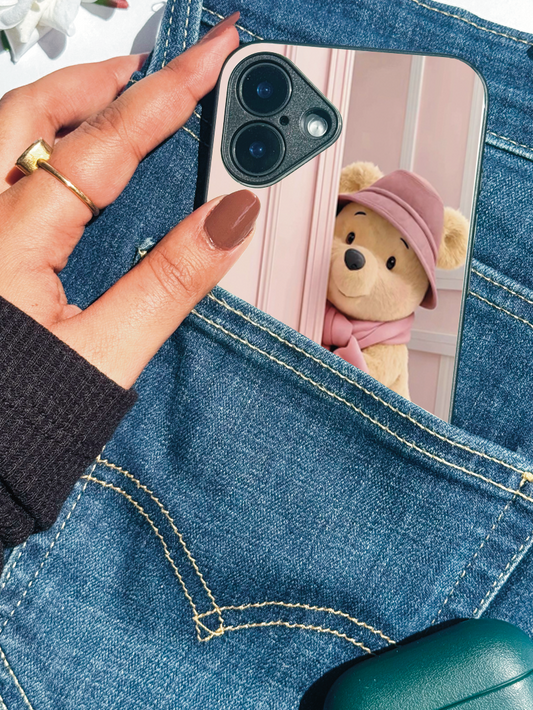 Cozy Teddy Premium Glass Back Cover For iPhone 11,12,13,14,15,16 Models