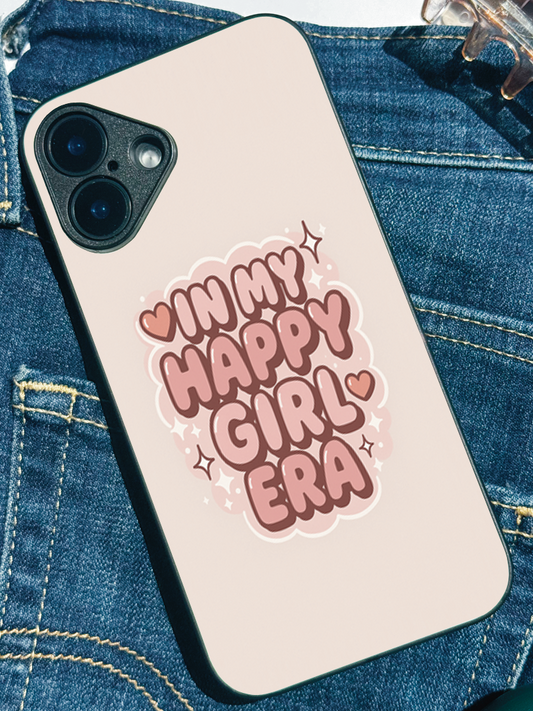 Happy Girl Era Premium Glass Back Cover For iPhone 11,12,13,14,15,16 Models