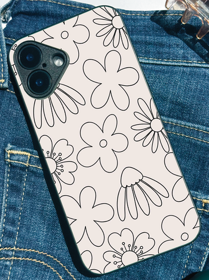 Outline Garden Premium Glass Back Cover For iPhone 11,12,13,14,15,16,17 Models