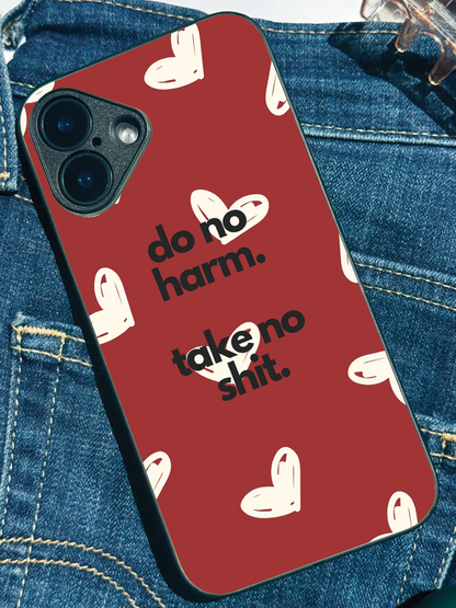 Bold Heart Premium Glass Back Cover For iPhone 11,12,13,14,15,16,17 Models