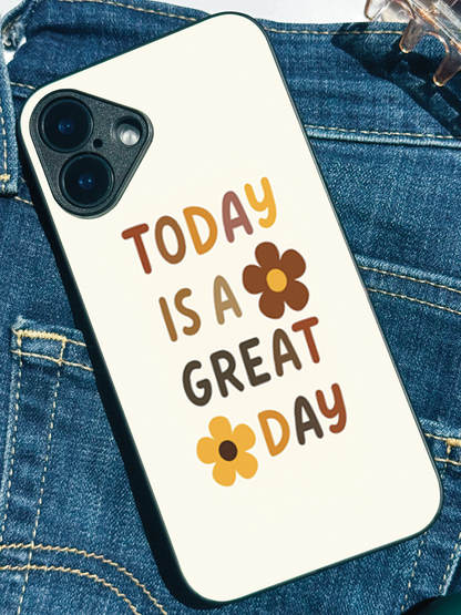 Great Day Premium Glass Back Cover For iPhone 11,12,13,14,15,16 Models