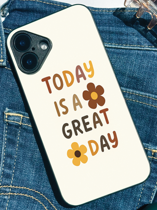 Great Day Premium Glass Back Cover For iPhone 11,12,13,14,15,16 Models