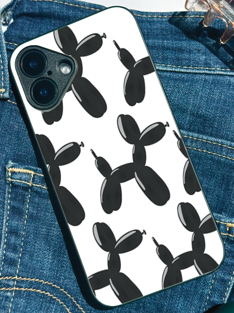 Pop Art Pup Premium Glass Back Cover For iPhone 11,12,13,14,15,16 Models