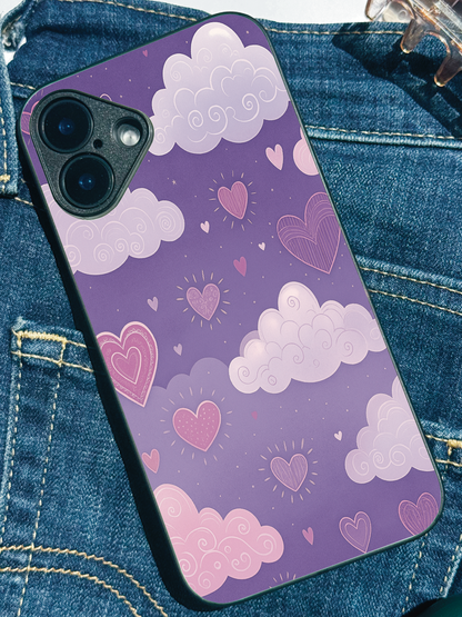Lavender Skies Premium Glass Back Cover For iPhone 11,12,13,14,15,16 Models