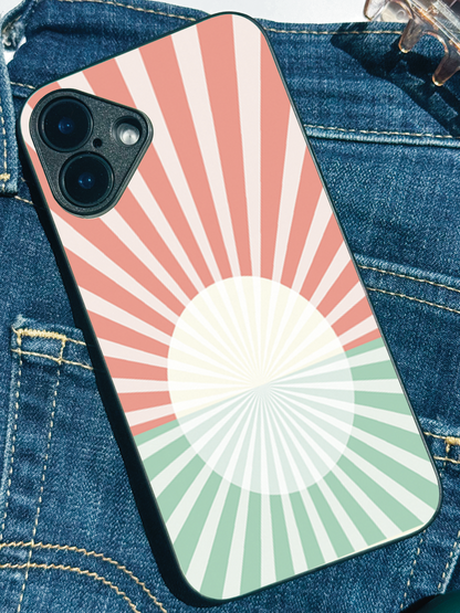 Sunburst Glow Premium Glass Back Cover For iPhone 11,12,13,14,15,16 Models