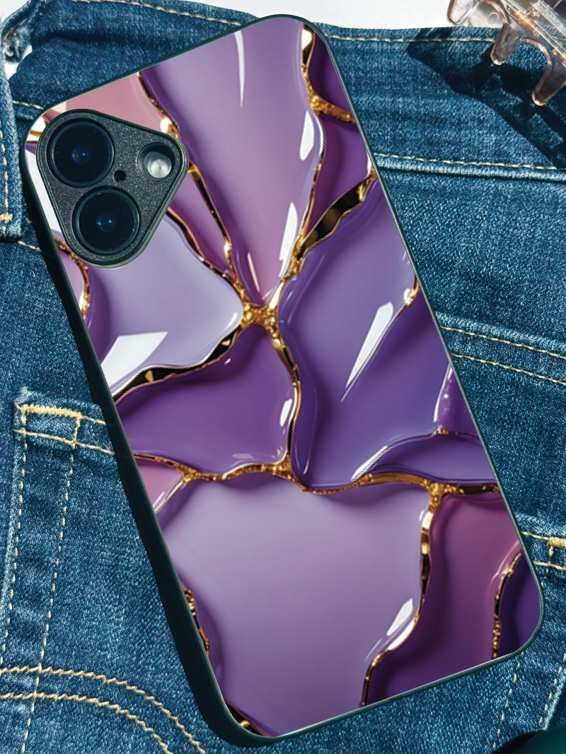 Amethyst Glaze Premium Glass Back Cover For iPhone 11,12,13,14,15,16 Models