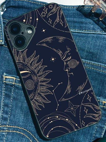 Celestial Dreams Premium Glass Back Cover For iPhone 11,12,13,14,15,16 Models