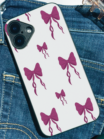 Ribbon Rain remium Glass Back Cover For iPhone 11,12,13,14,15,16 Models