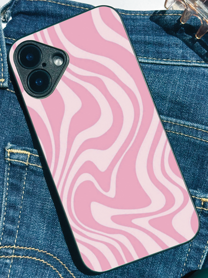 Barbie Swirl Premium Glass Back Cover For iPhone 11,12,13,14,15,16 Models