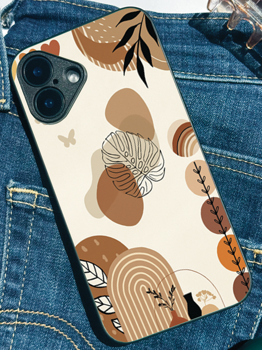 Organic Aura Premium Glass Back Cover For iPhone 11,12,13,14,15,16 Models