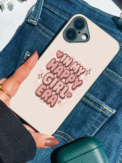 Happy Girl Era Premium Glass Back Cover For iPhone 11,12,13,14,15,16 Models