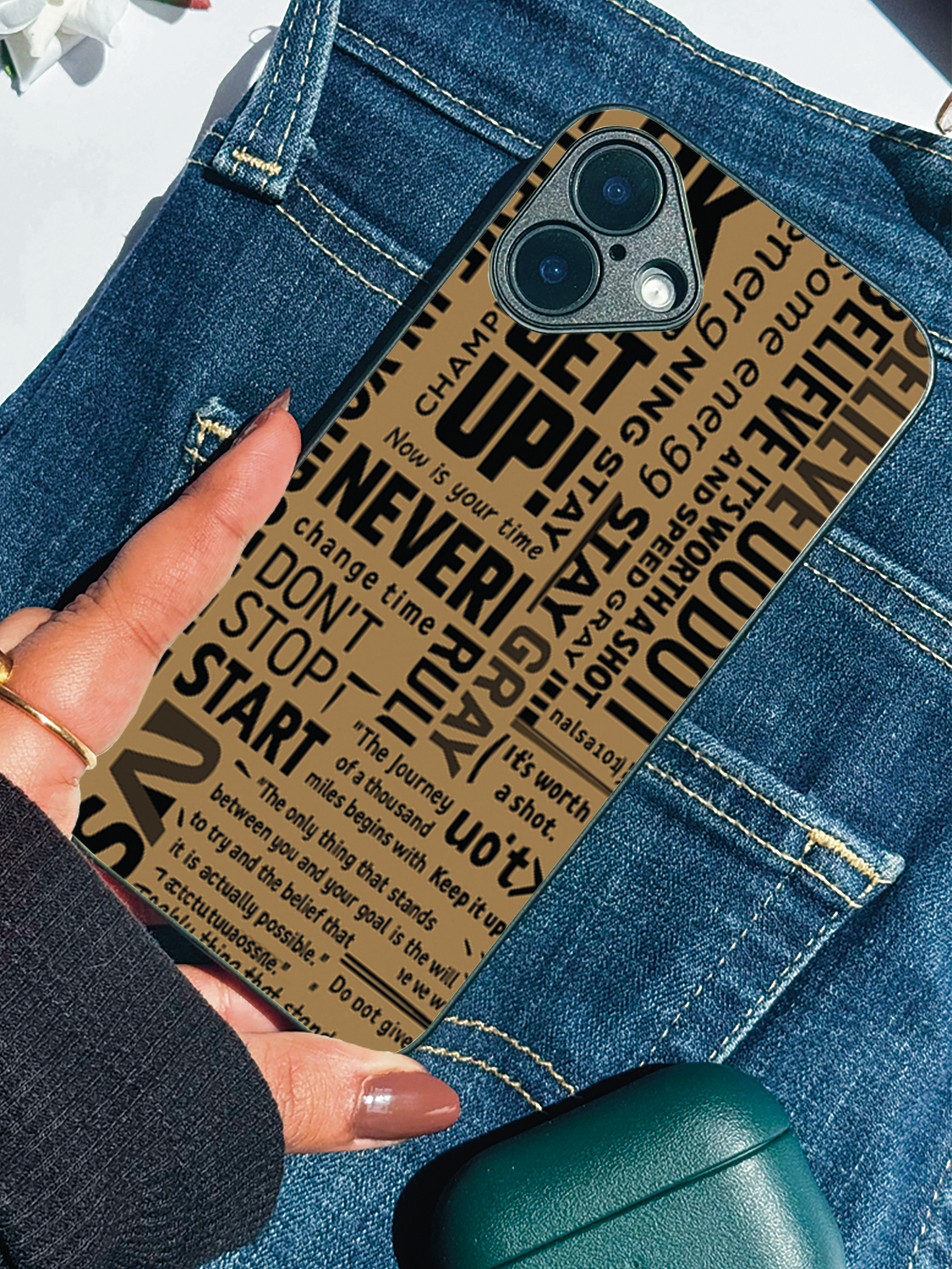 Words of Strength Premium Glass Back Cover For iPhone 11,12,13,14,15,16,17 Models