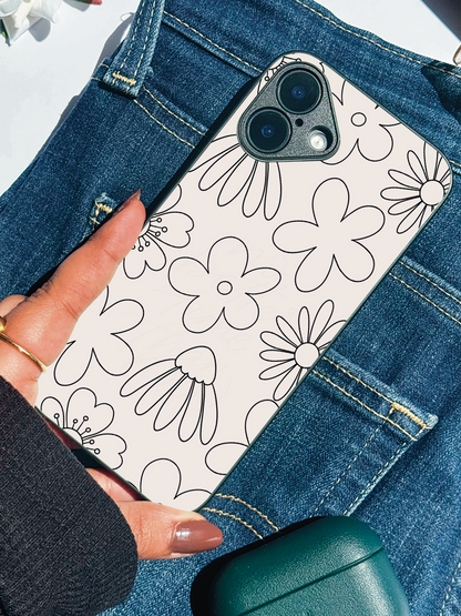 Outline Garden Premium Glass Back Cover For iPhone 11,12,13,14,15,16,17 Models