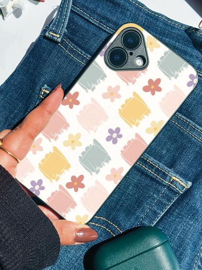 Pastel Play  Premium Glass Back Cover For iPhone 11,12,13,14,15,16,17 Models
