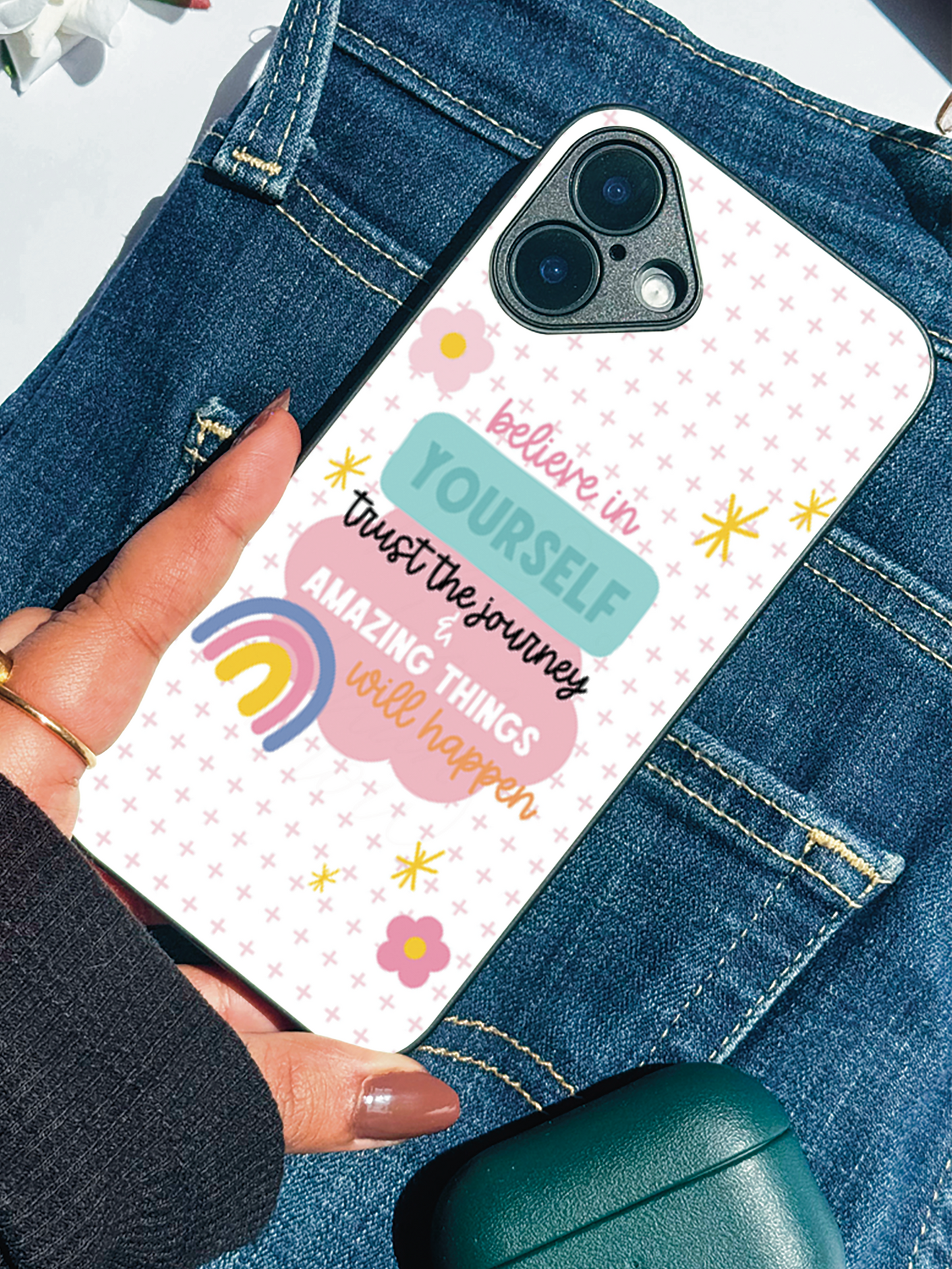 Trust the Journey Premium Glass Back Cover For iPhone 11,12,13,14,15,16 Models