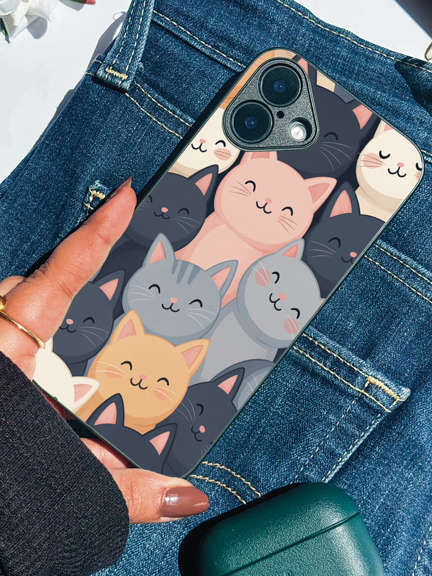Meow Mix Premium Glass Back Cover For iPhone 11,12,13,14,15,16 Models