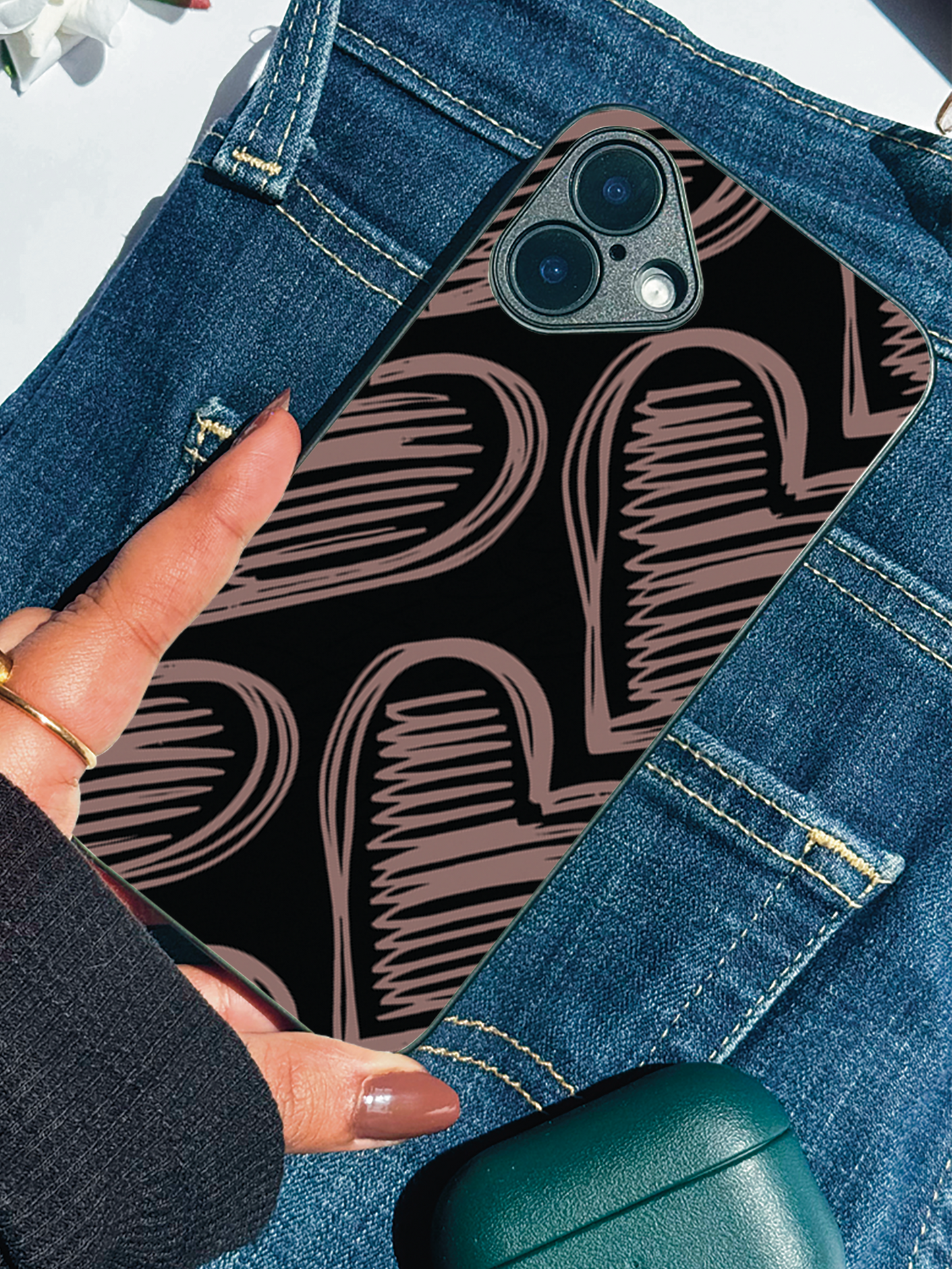 Heartlines Premium Glass Back Cover For iPhone 11,12,13,14,15,16 Models