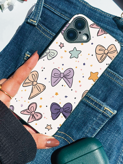 Bow Babe Premium Glass Back Cover For iPhone 11,12,13,14,15,16 Models