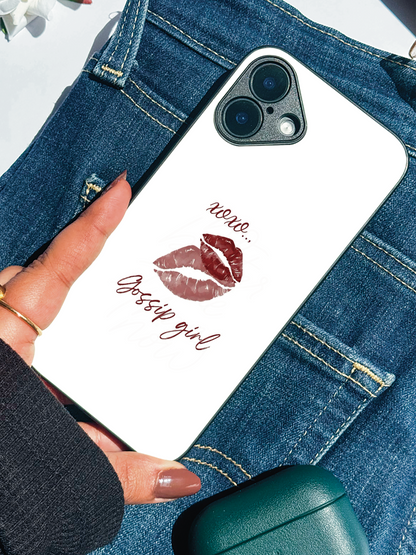 The Gossip Kiss Premium Glass Back Cover For iPhone 11,12,13,14,15,16 Models
