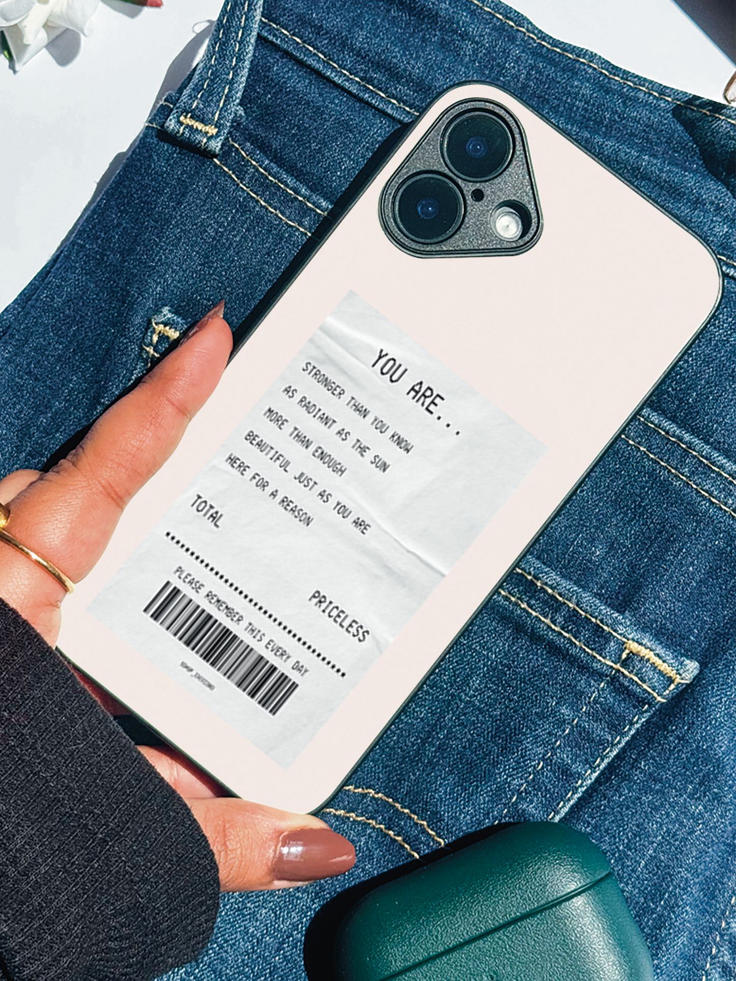 You Are Enough Premium Glass Back Cover For iPhone 11,12,13,14,15,16 Models