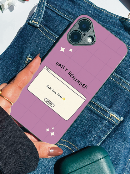 Daily Reminder Premium Glass Back Cover For iPhone 11,12,13,14,15,16 Models