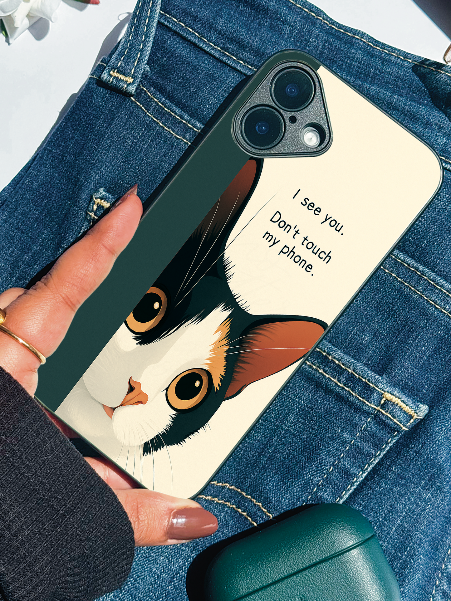 Sassy Cat Premium Glass Back Cover For iPhone 11,12,13,14,15,16 Models