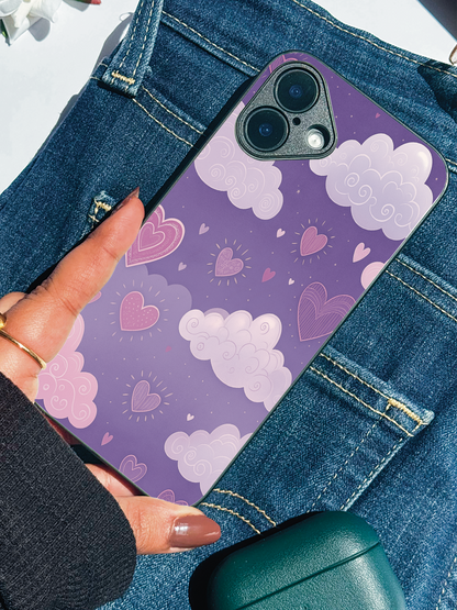 Lavender Skies Premium Glass Back Cover For iPhone 11,12,13,14,15,16 Models