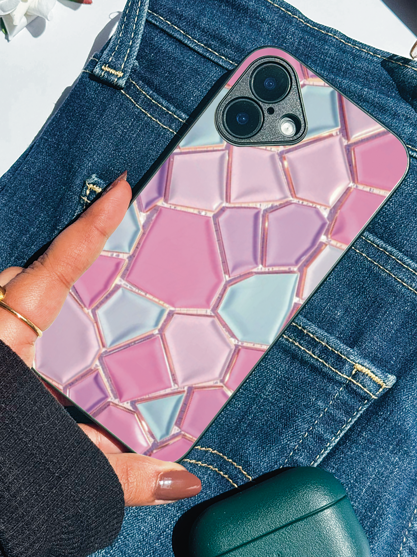 Opaline Glow Premium Glass Back Cover For iPhone 11,12,13,14,15,16 Models